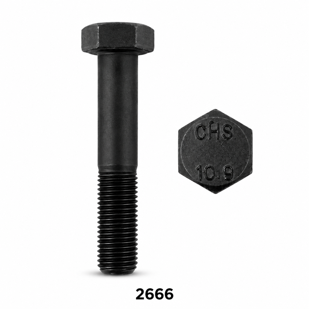 Perno Hexagonal Clase 10.9 M12-1.25 x 70 Pavonado Hilo Parcial - SKU 2666