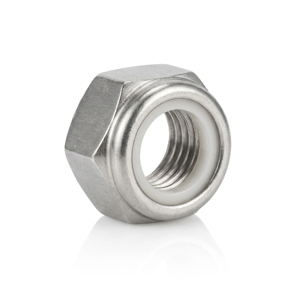 Tuerca Seguro Nylon A2 Métrico Inoxidable M24 x 3