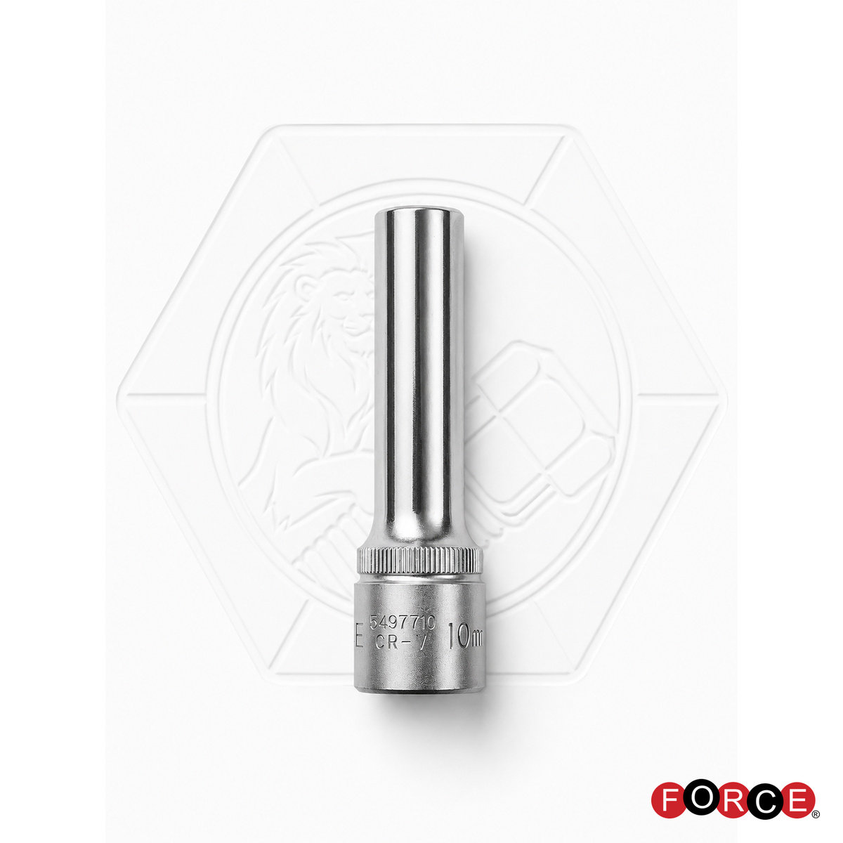 Dado Force Poligonal Largo 10 mm · Encaje 1/2"