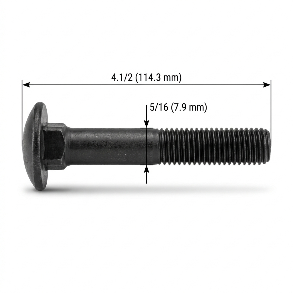 Perno Coche Negro Pavonado 5/16 X 4.1/2