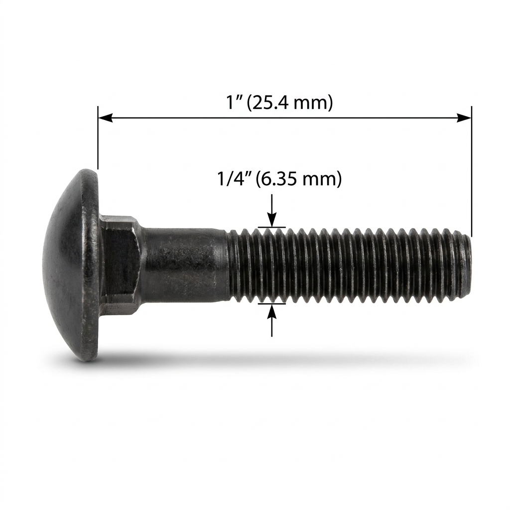 Perno Coche Negro Pavonado 1/4 X 1
