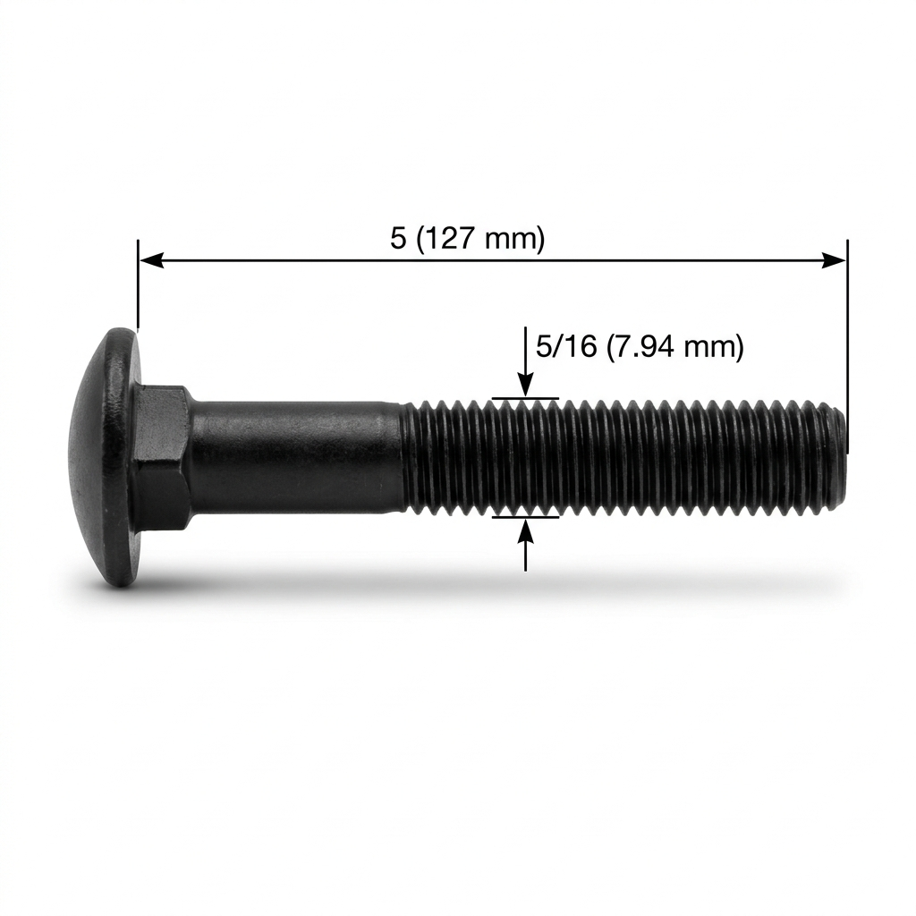Perno Coche Negro Pavonado 5/16 X 5