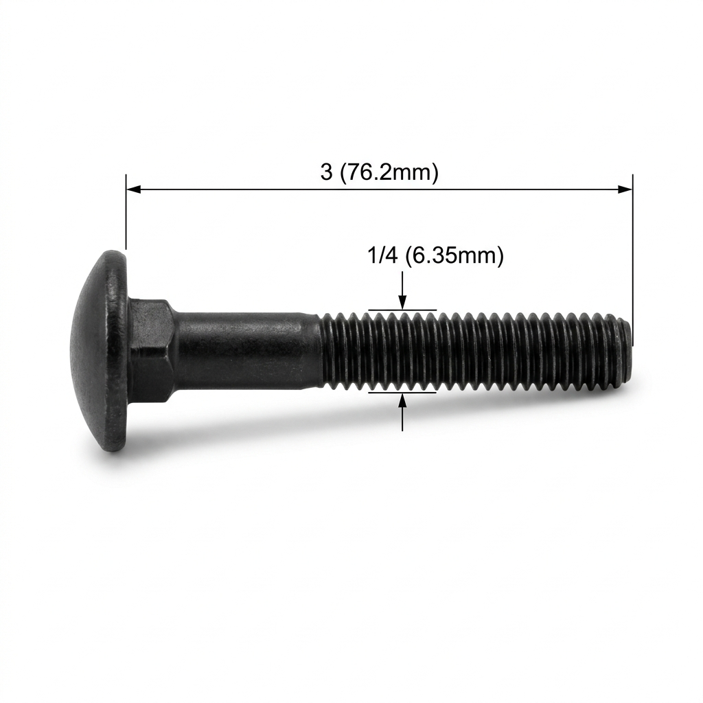 Perno Coche Negro Pavonado 1/4 X 3