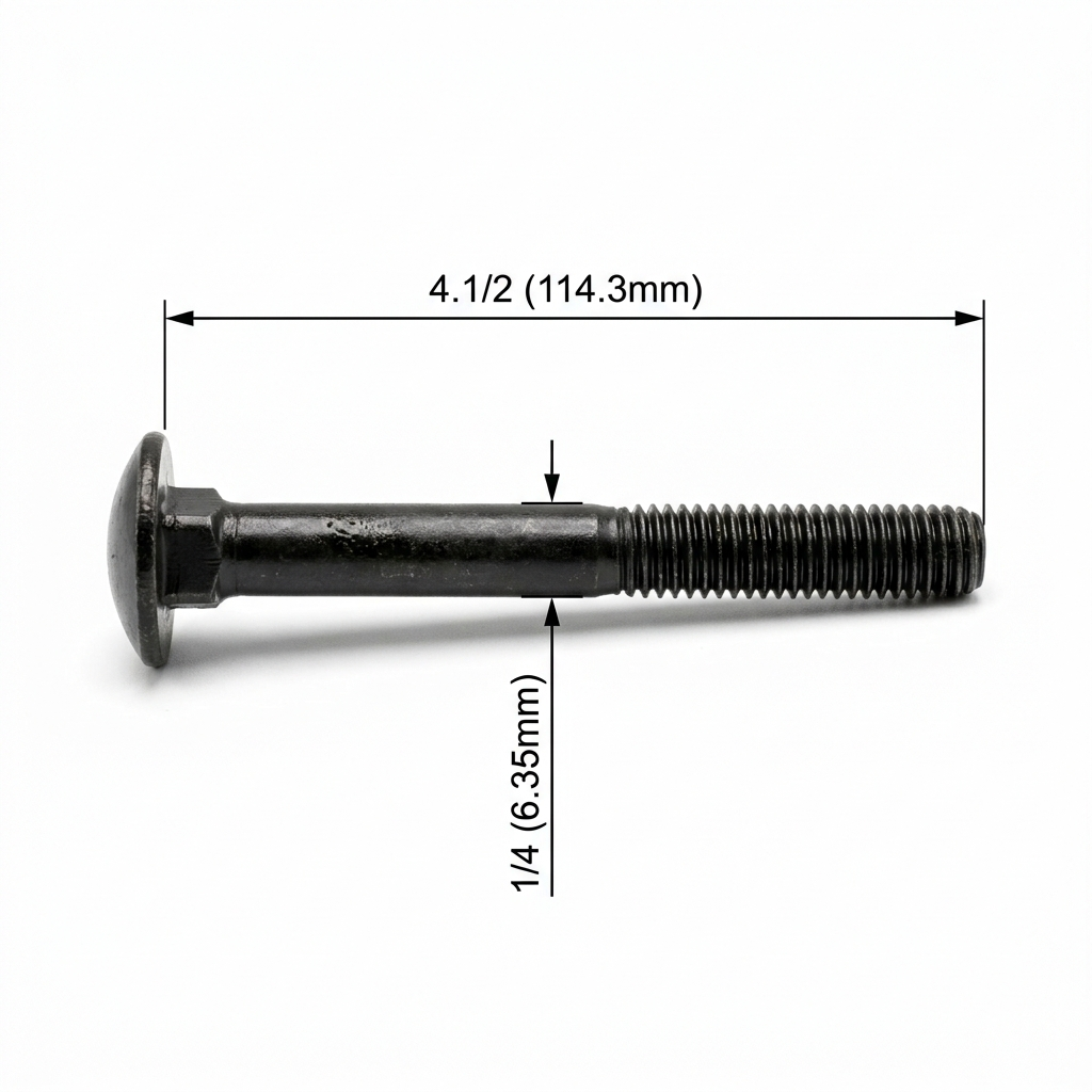 Perno Coche Negro Pavonado 1/4 X 4.1/2