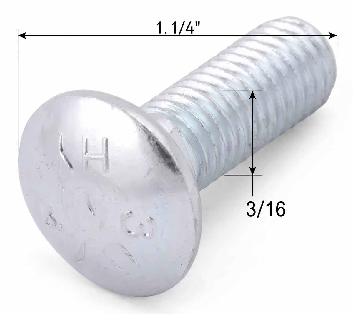 Perno Coche de Acero Inoxidable 3/8 X 1