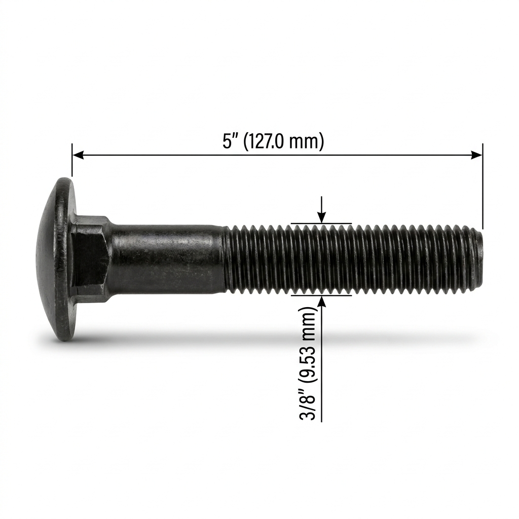 Perno Coche Negro Pavonado 3/8 X 5