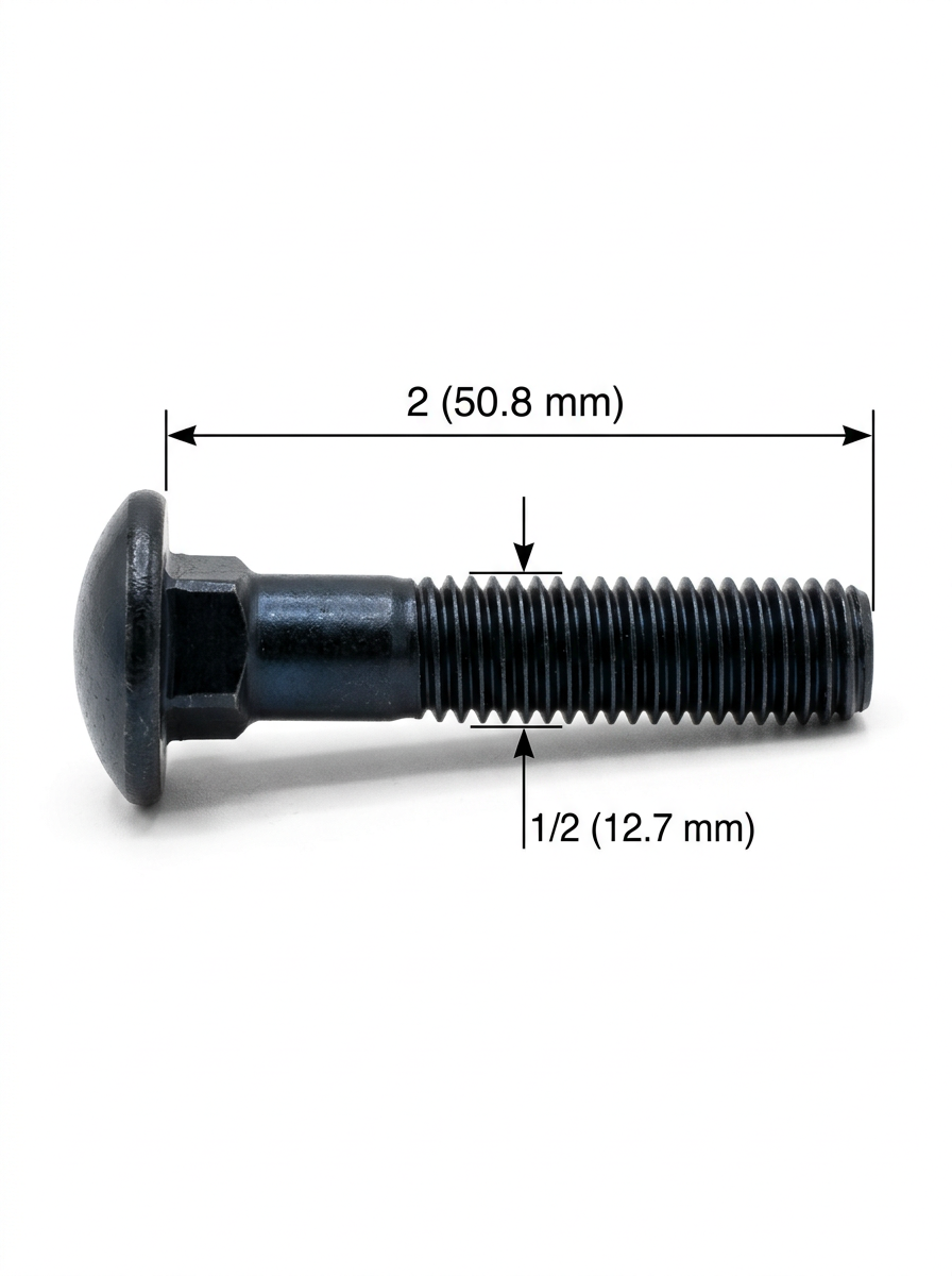 Perno Coche Negro Pavonado 1/2 X 2