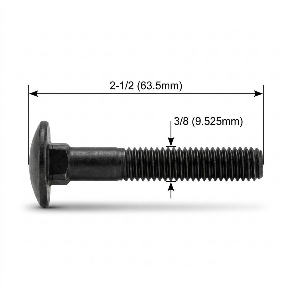 Perno Coche Negro Pavonado 3/8 X 2.1/2