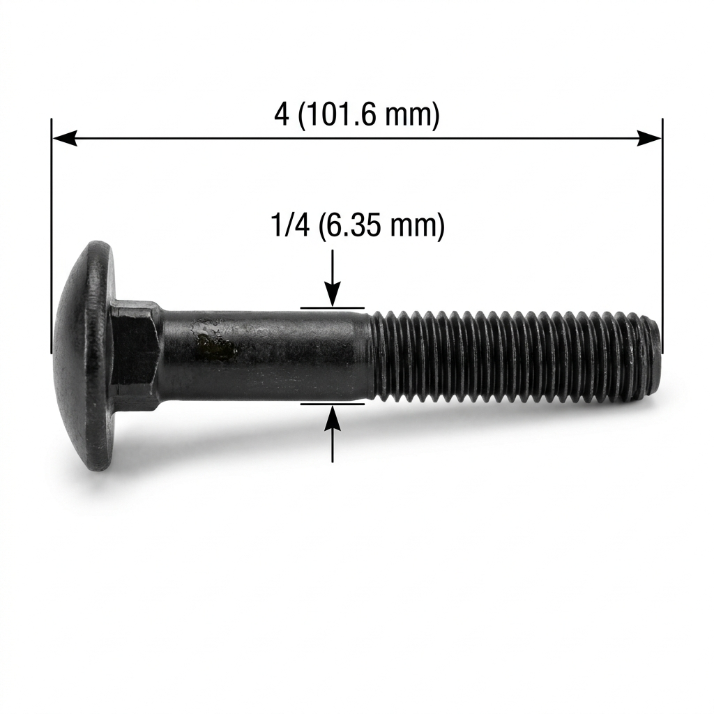 Perno Coche Negro Pavonado 1/4 X 4