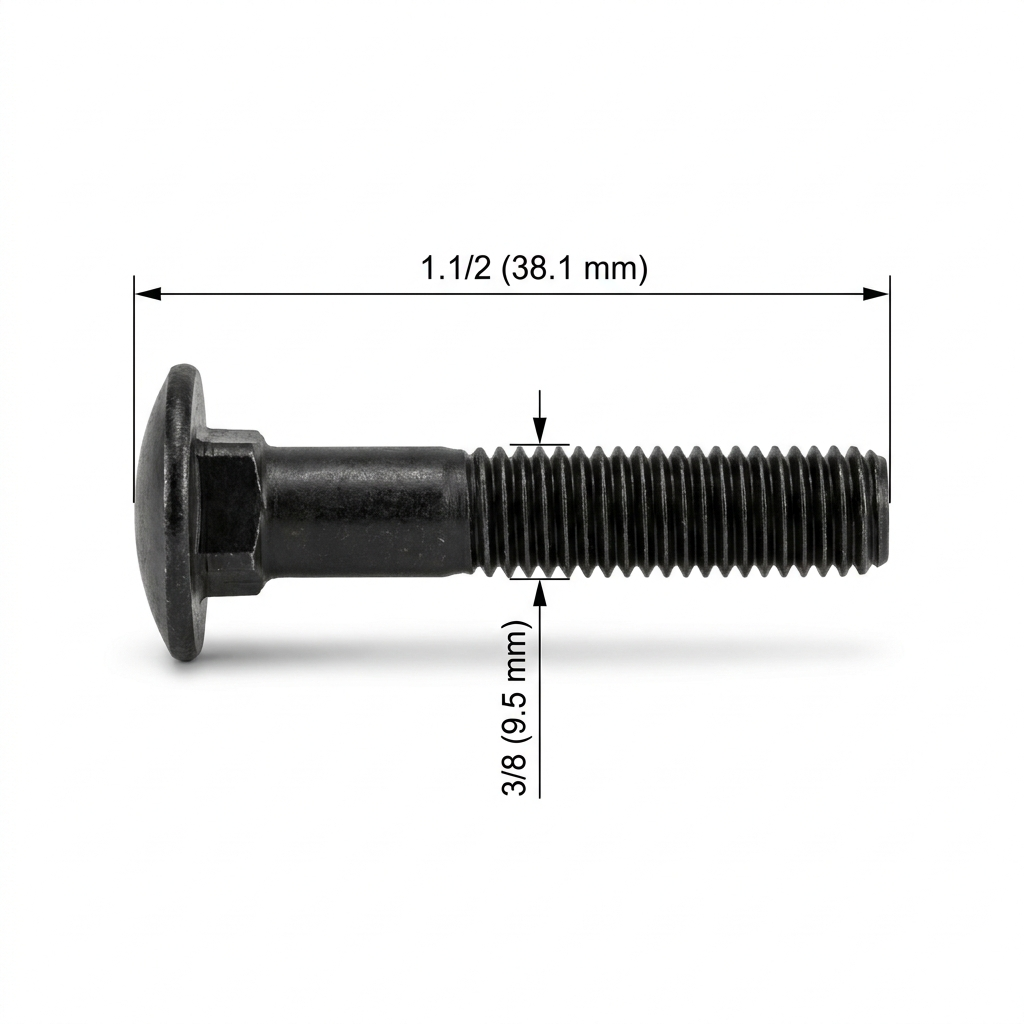 Perno Coche Negro Pavonado 3/8 X 1.1/2