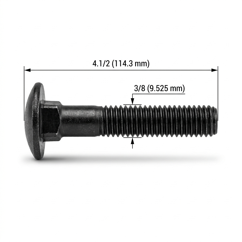 Perno Coche Negro Pavonado 3/8 X 4.1/2