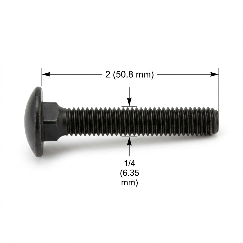 Perno Coche Negro Pavonado 1/4 X 2