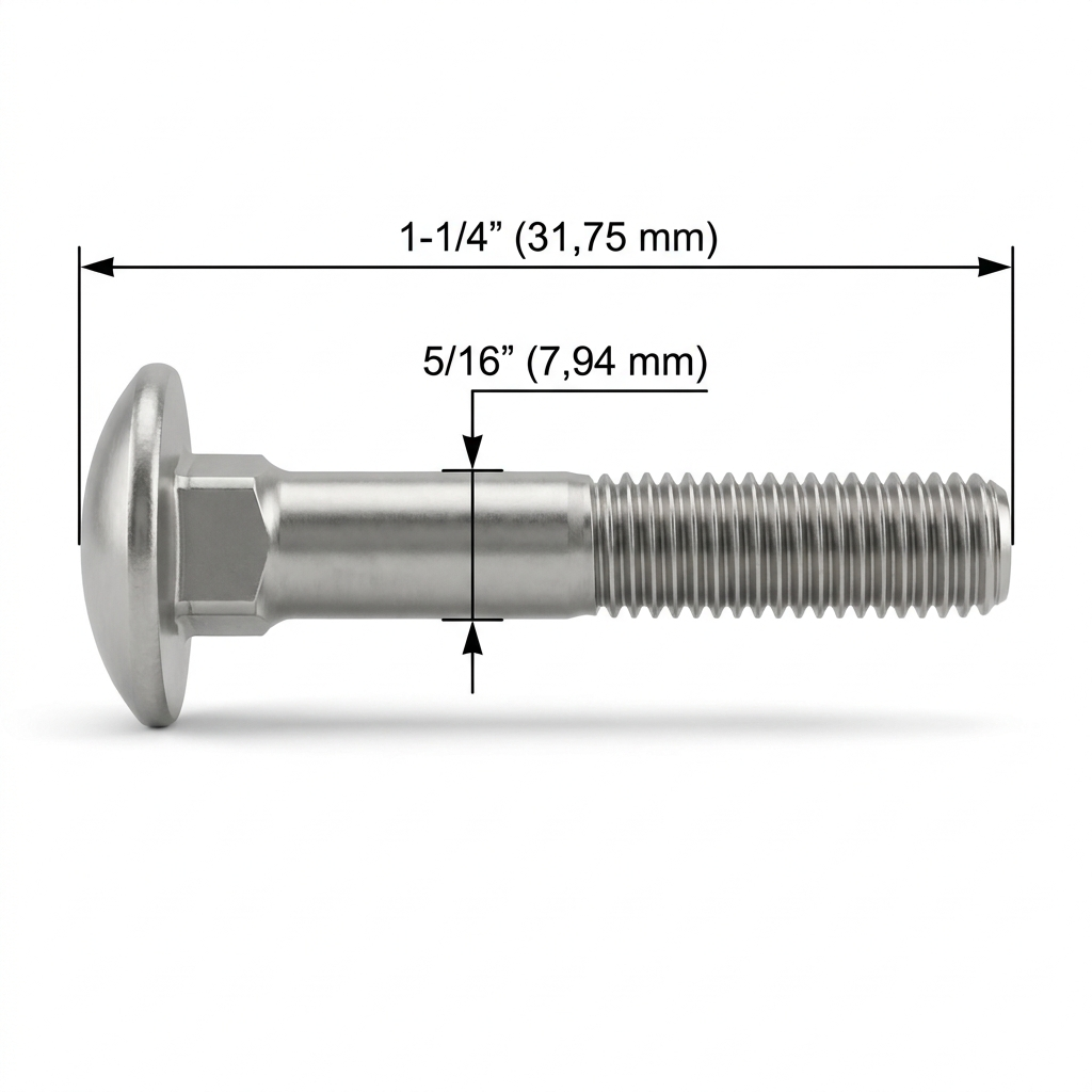 Perno Coche de Acero Inoxidable 5/16 X 1.1/4