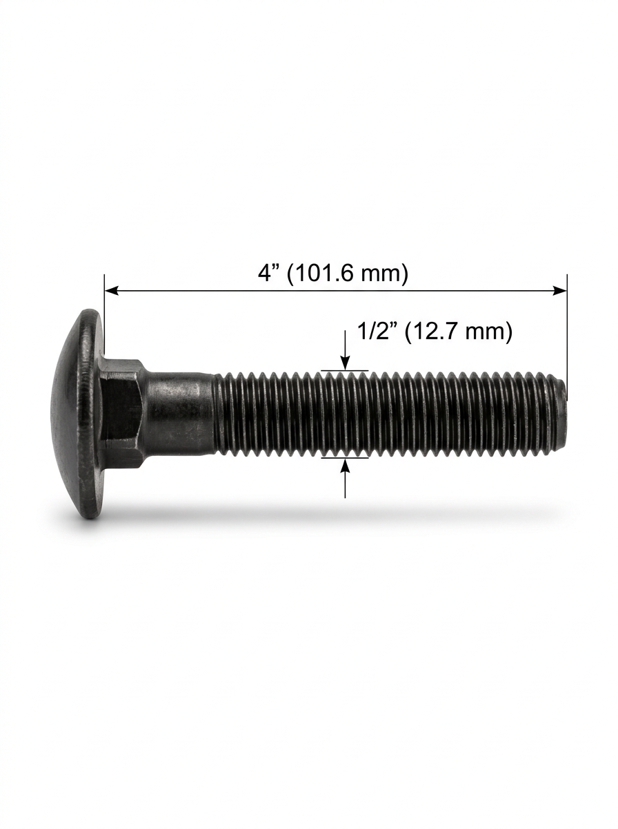 Perno Coche Negro Pavonado 1/2 X 4