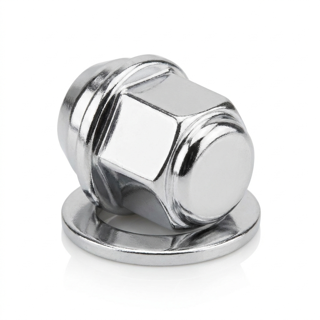 Tuerca de Rueda con Golilla aluminio Cromada M12 x 1.25